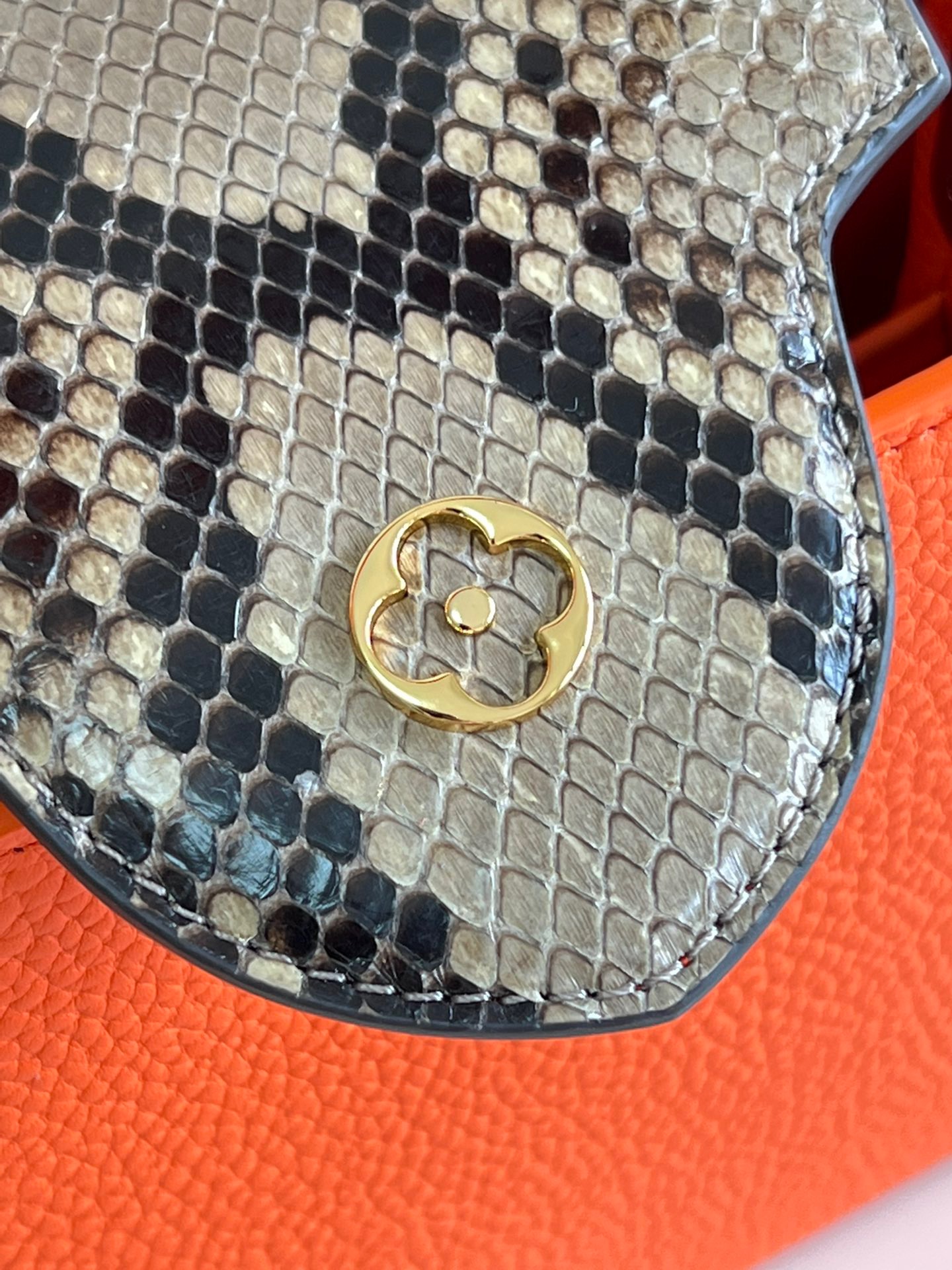 Louis Vuitton Capucines BB Small Handbag in Orange&Snake - Image 7