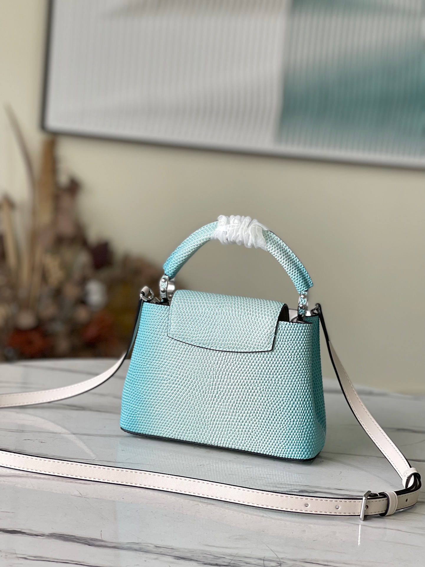 Louis Vuitton Capucines Mini Handbag in Gradient Light Blue - Image 3