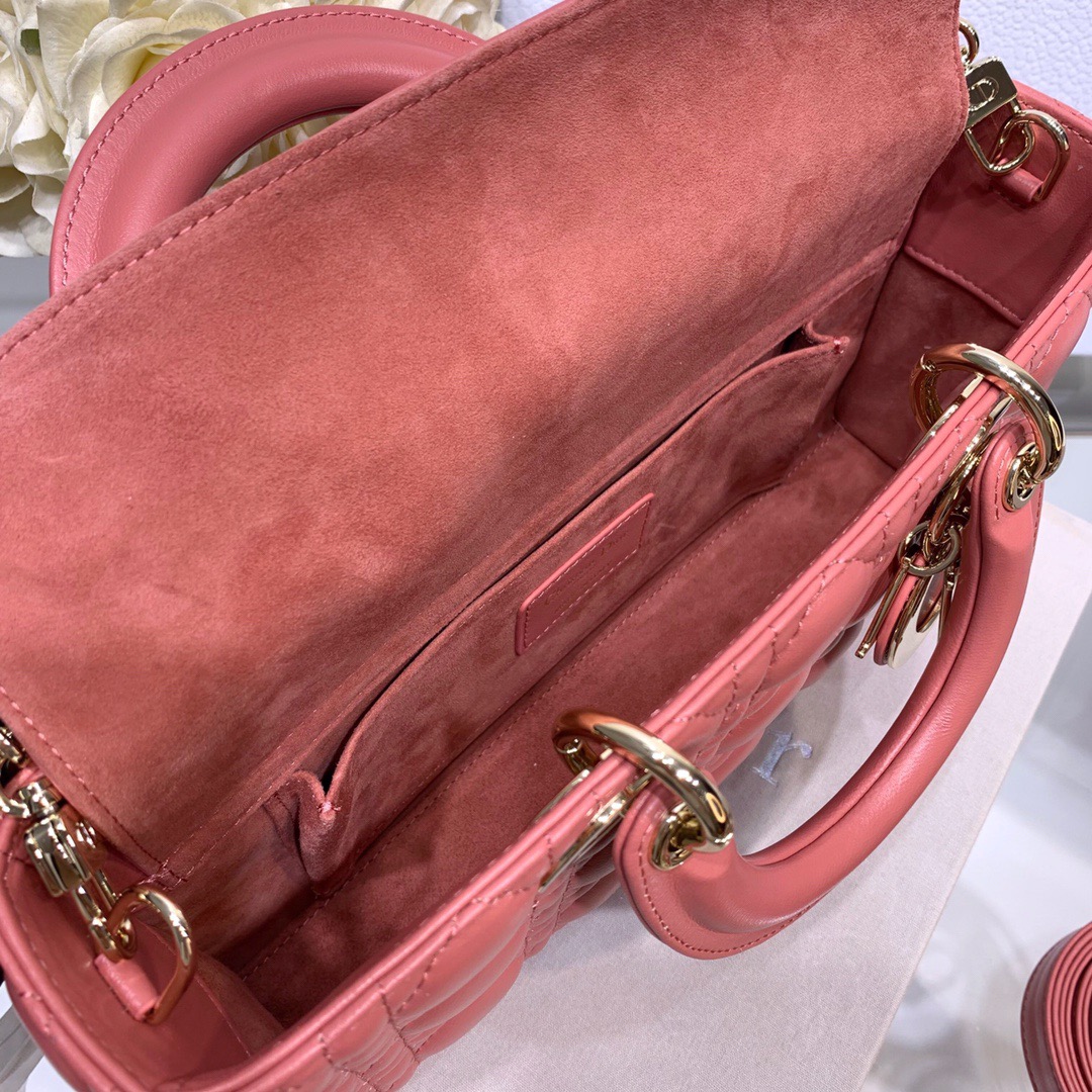 Dior Lady D-joy 26 Bag in Dark Pink - Image 8
