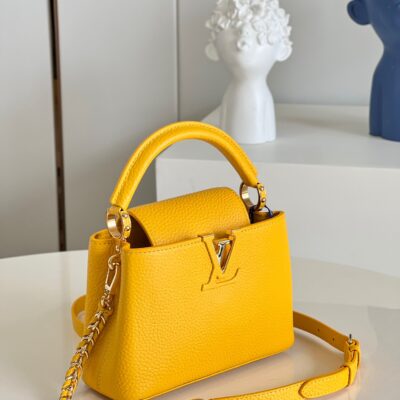 Louis Vuitton Capucines Mini Handbag in Light Gold