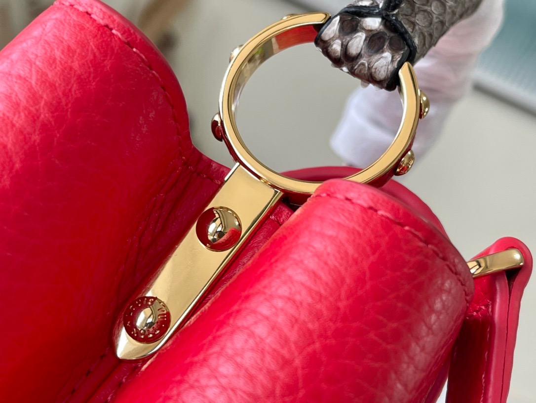 Louis Vuitton Capucines Mini Handbag in Red - Image 7
