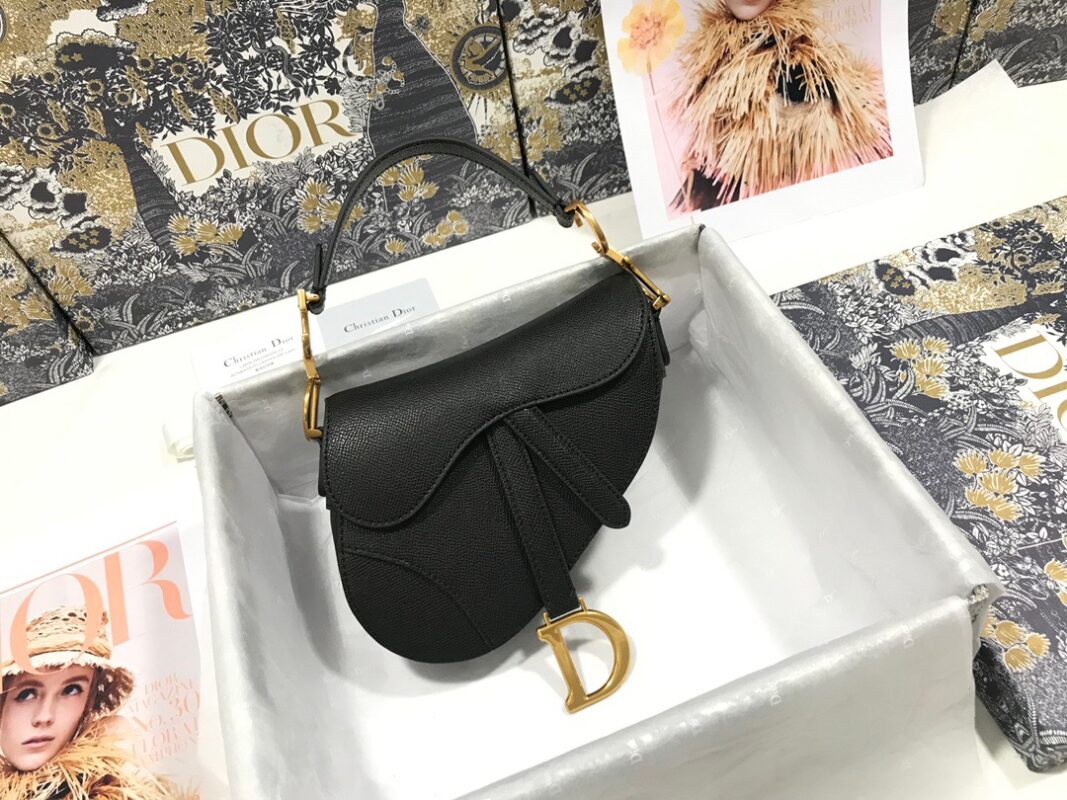 Dior Saddle Bag 21 Caflskin Black