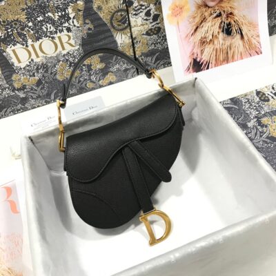 Dior Saddle Bag 21 Caflskin Black