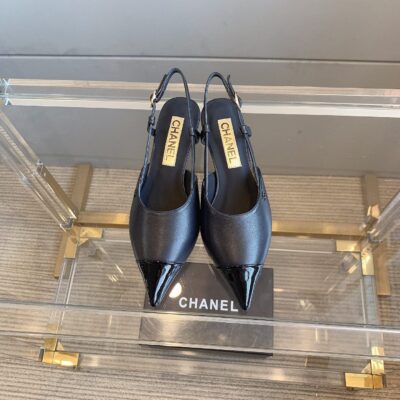 Chanel Black Slingback Shoes