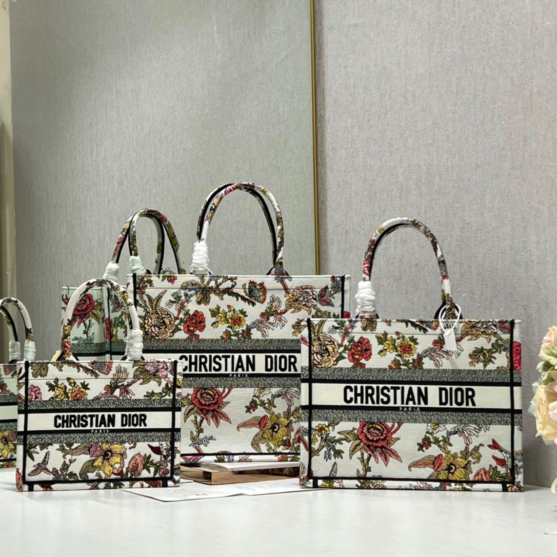 Dior Mini Book Tote Bag in Peony White - Image 5