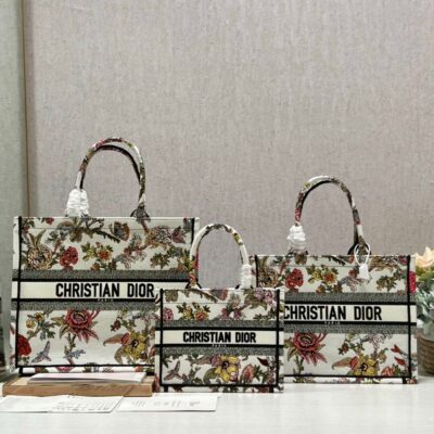 Dior Mini Book Tote Bag in Peony White