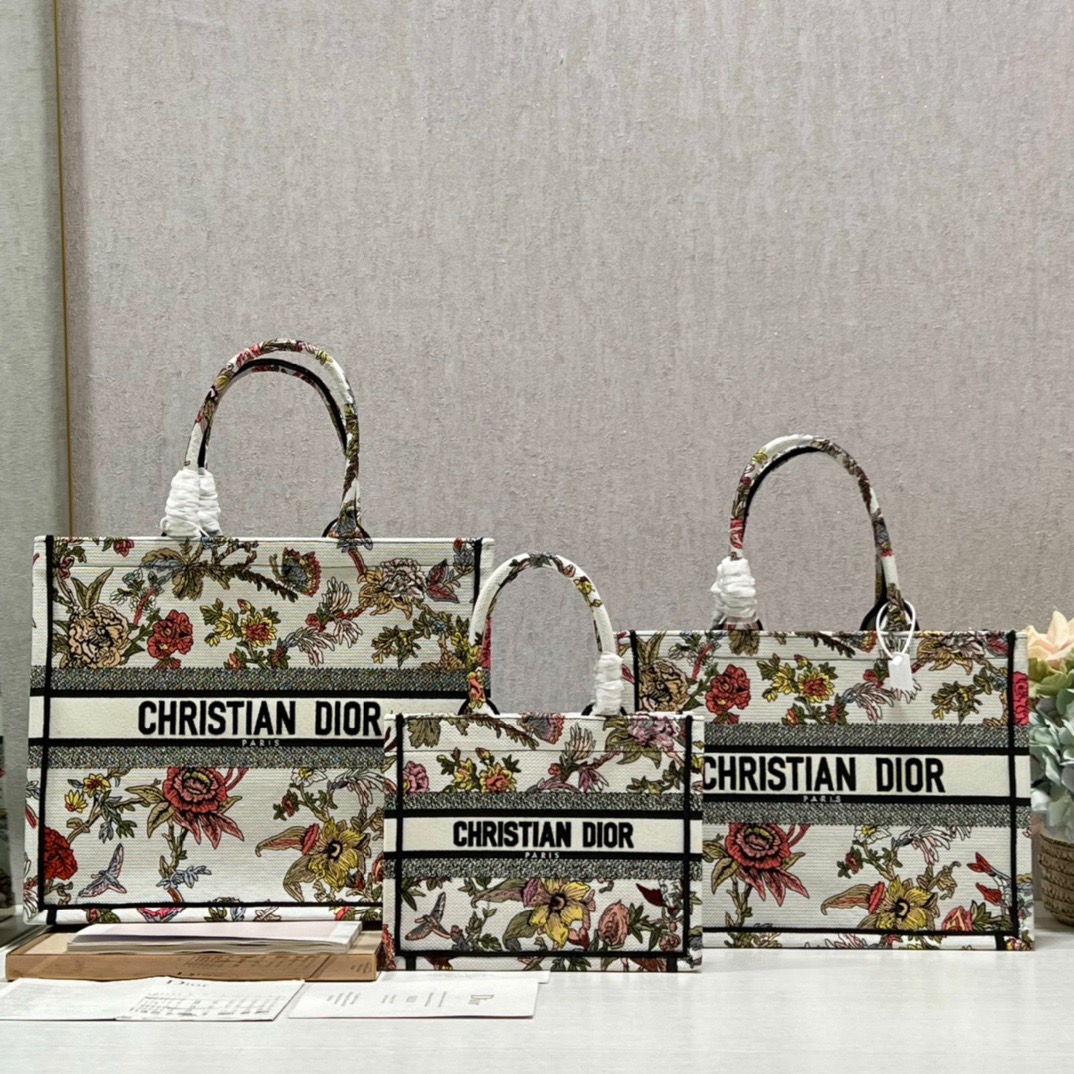 Dior Mini Book Tote Bag in Peony White