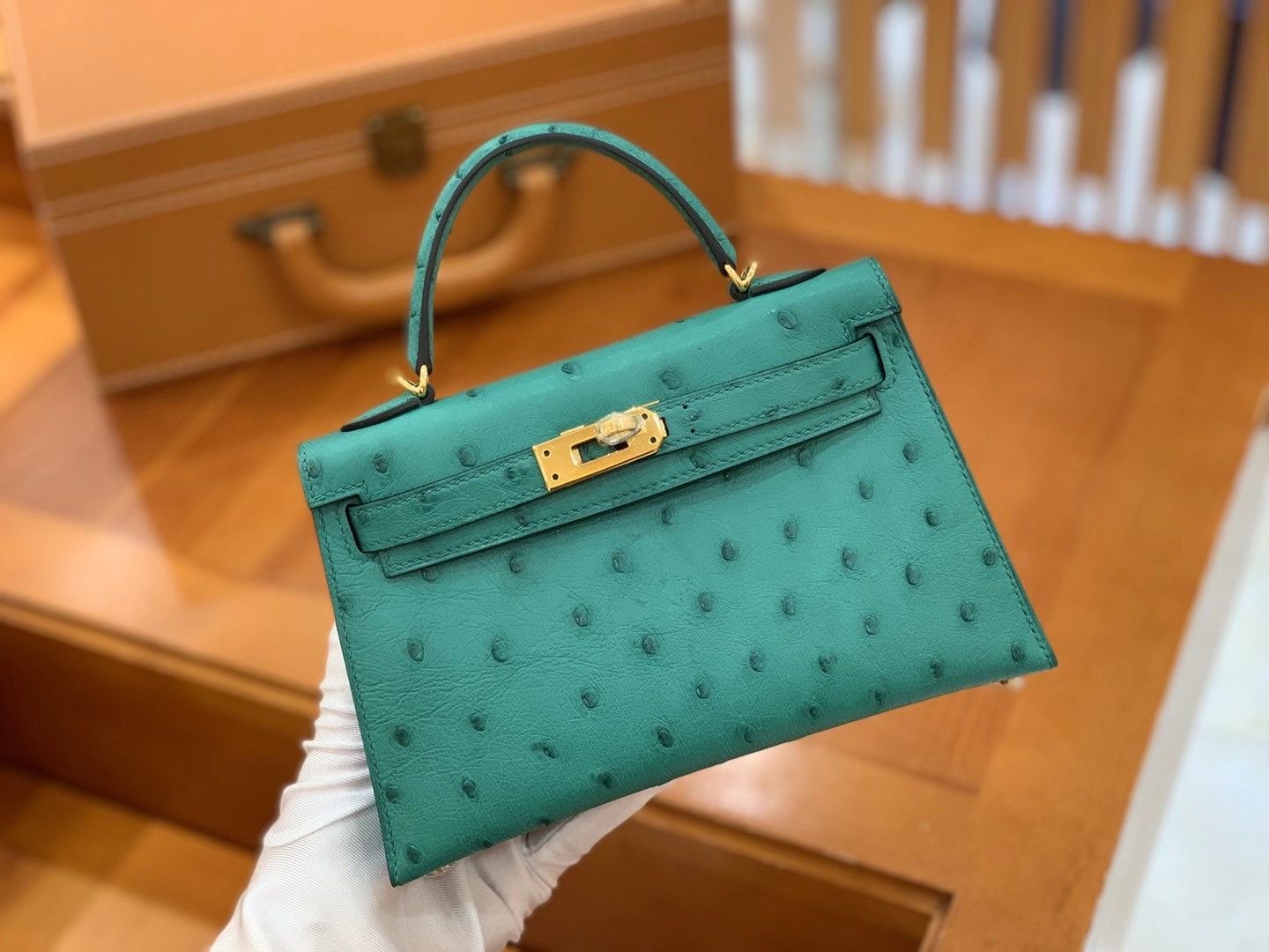 fb638e_a75902f6b4d6441296792edd569785d6mv2.jpg Mini Kelly Ostrich Lake Green - Image 1