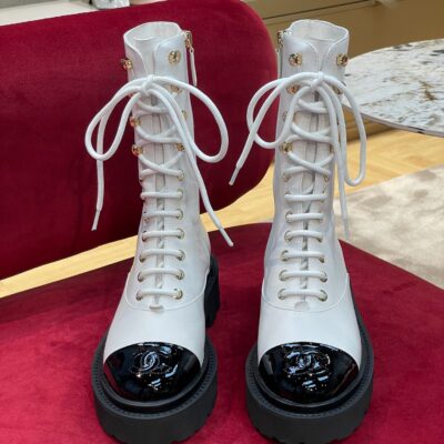 Chanel Lace-up High-top Boots
