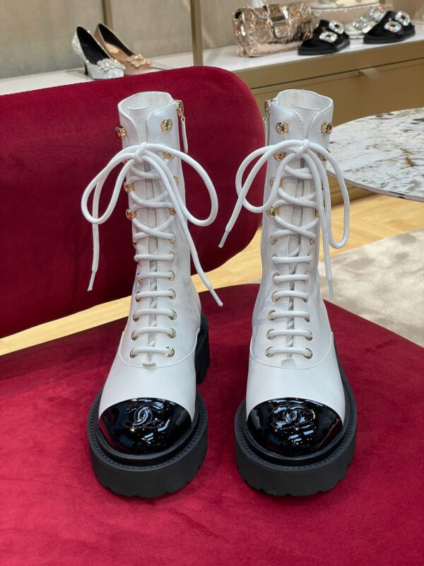 Chanel Lace-up High-top Boots