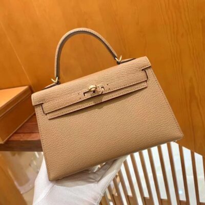 Mini Kelly 19 Goatskin Rose