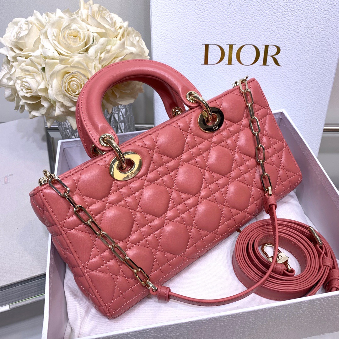 Dior Lady D-joy 26 Bag in Dark Pink - Image 3