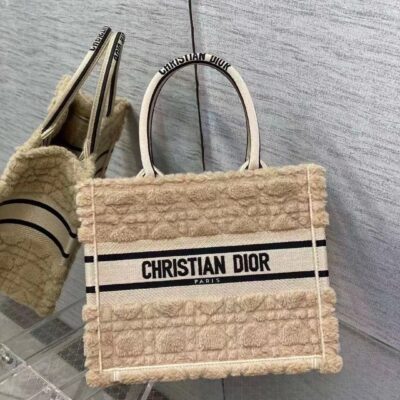 Dior Book Tote 26 Fur Beige