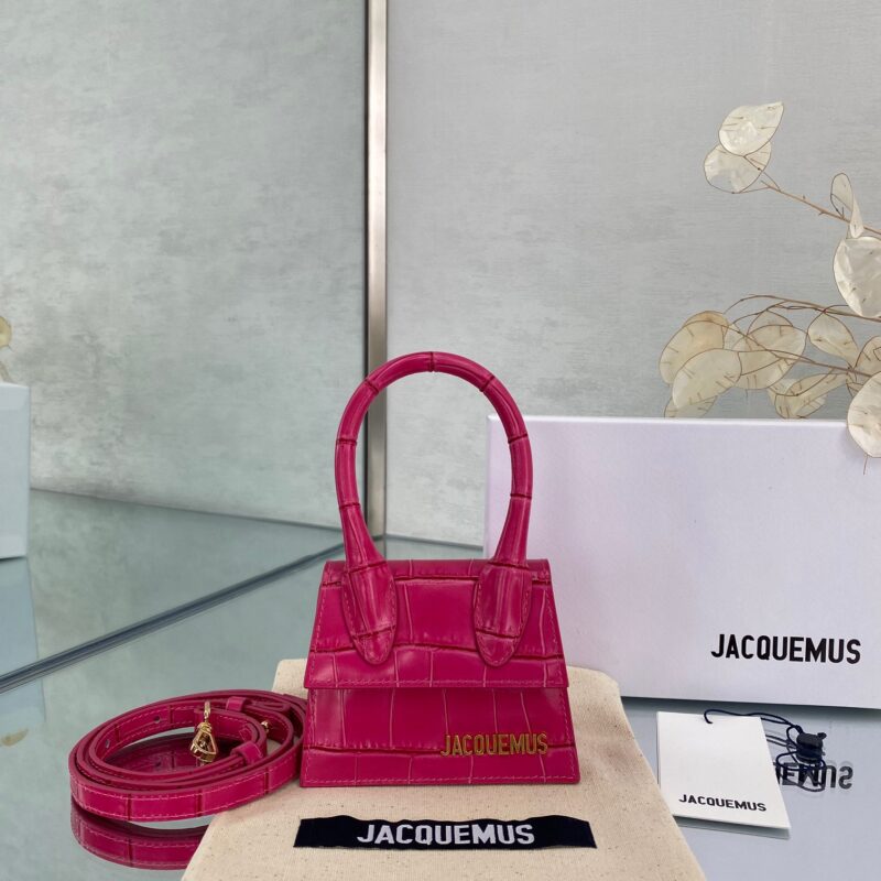 Jacquemus Le Chiquito Mini 12 Crocodile Rose