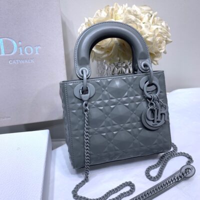 Lady Dior Mini Bag in Dark Grey