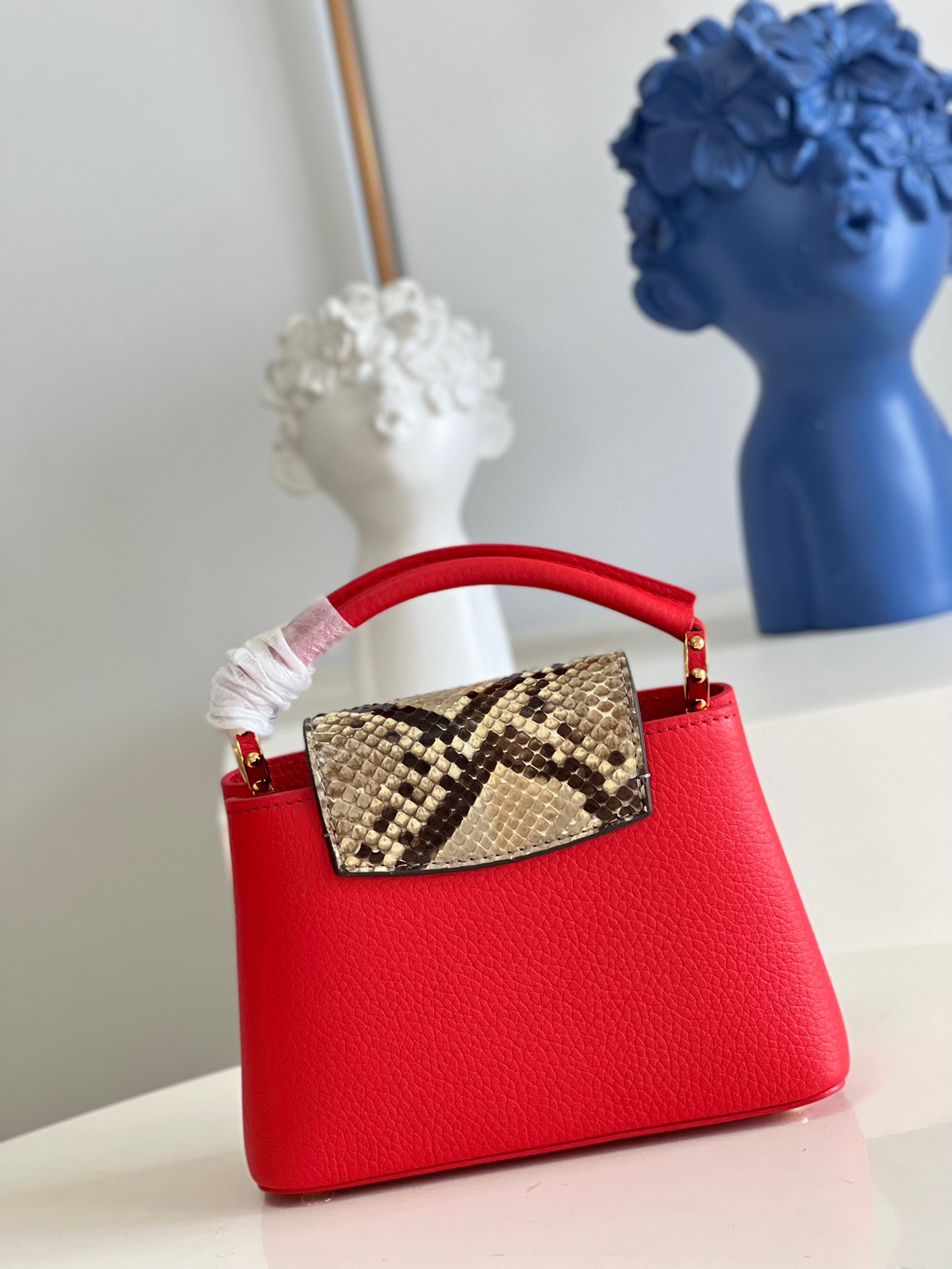 Louis Vuitton Capucines Mini Handbag in Red&Snake - Image 3