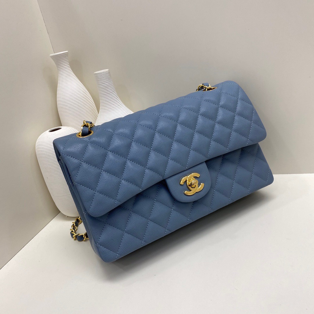 fb638e_b9ea46d84f5d43a091abf740f4c863b1mv2.jpg Chanel Classic Flap 25 Denim Blue - Image 1