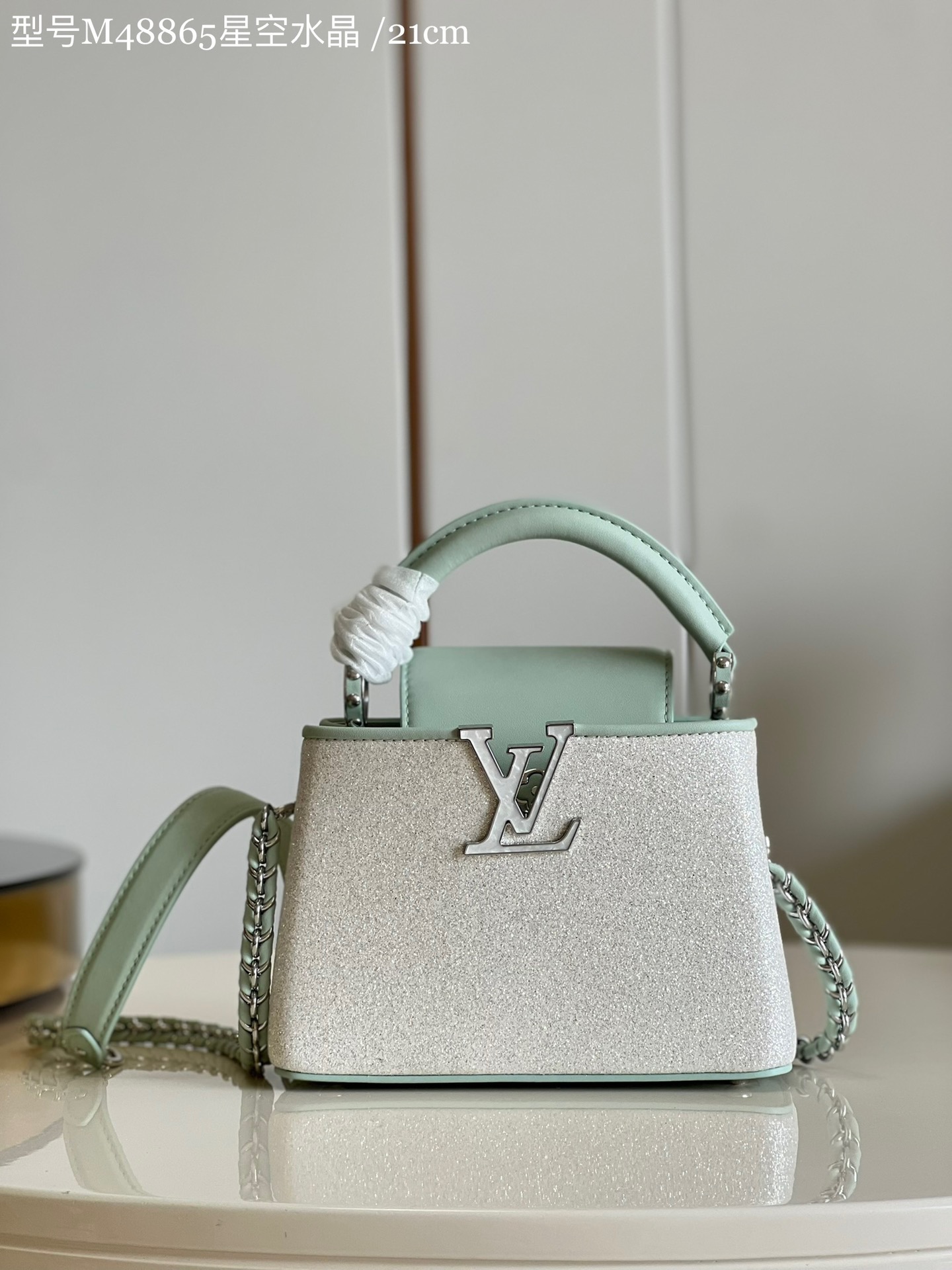 Louis Vuitton Capucines Mini Handbag in Starry Sky Crystal - Image 4
