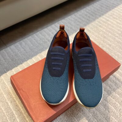 Loro Piana Laceless Green Mesh Shoes