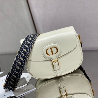 Dior Large Bobby Bag in White Leather