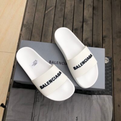 Balenciaga White Slippers