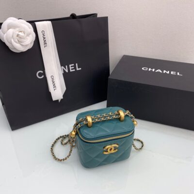 Chanel Handle Box Cosmetic Bag in Green