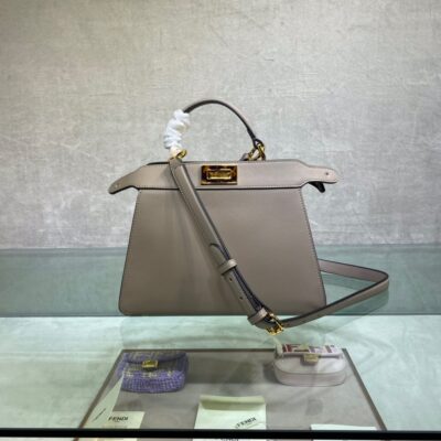 Fendi Peekaboo ISeeU Small Bag in Dove Grey