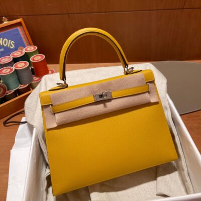 Kelly 25 Epsom Amber Yellow