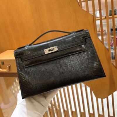 Pochette Lizard Black