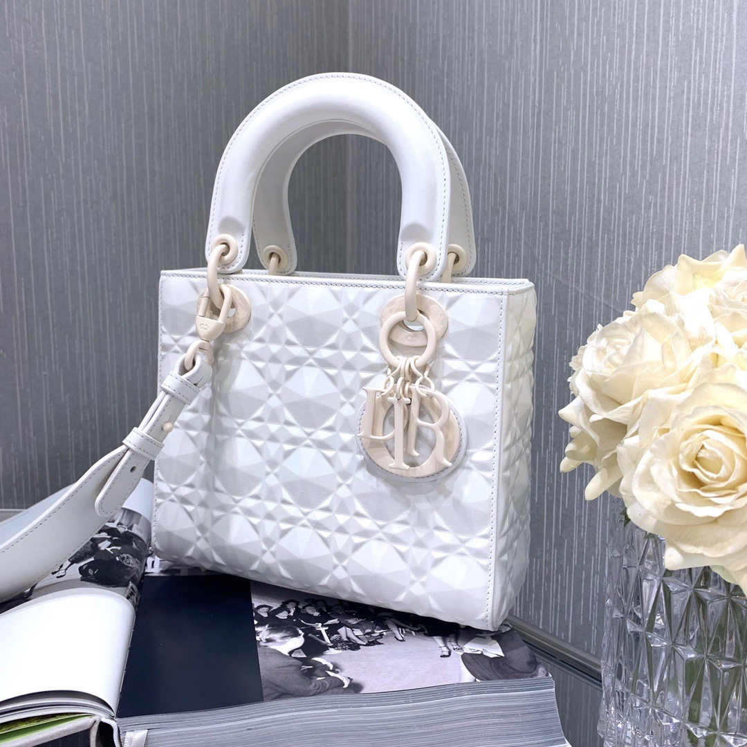 Lady Dior Small Bag in White - Image 4