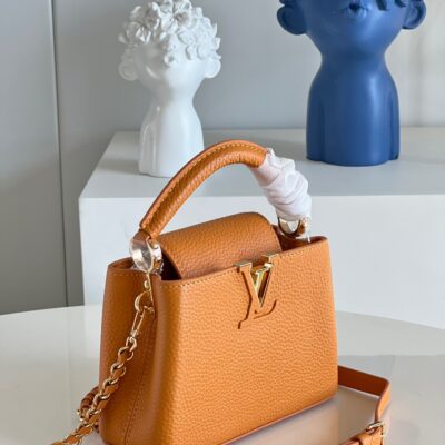Louis Vuitton Capucines Mini Handbag in Mango Yellow