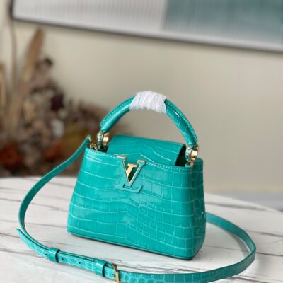 Louis Vuitton Capucines Mini Handbag in Green Crocodile