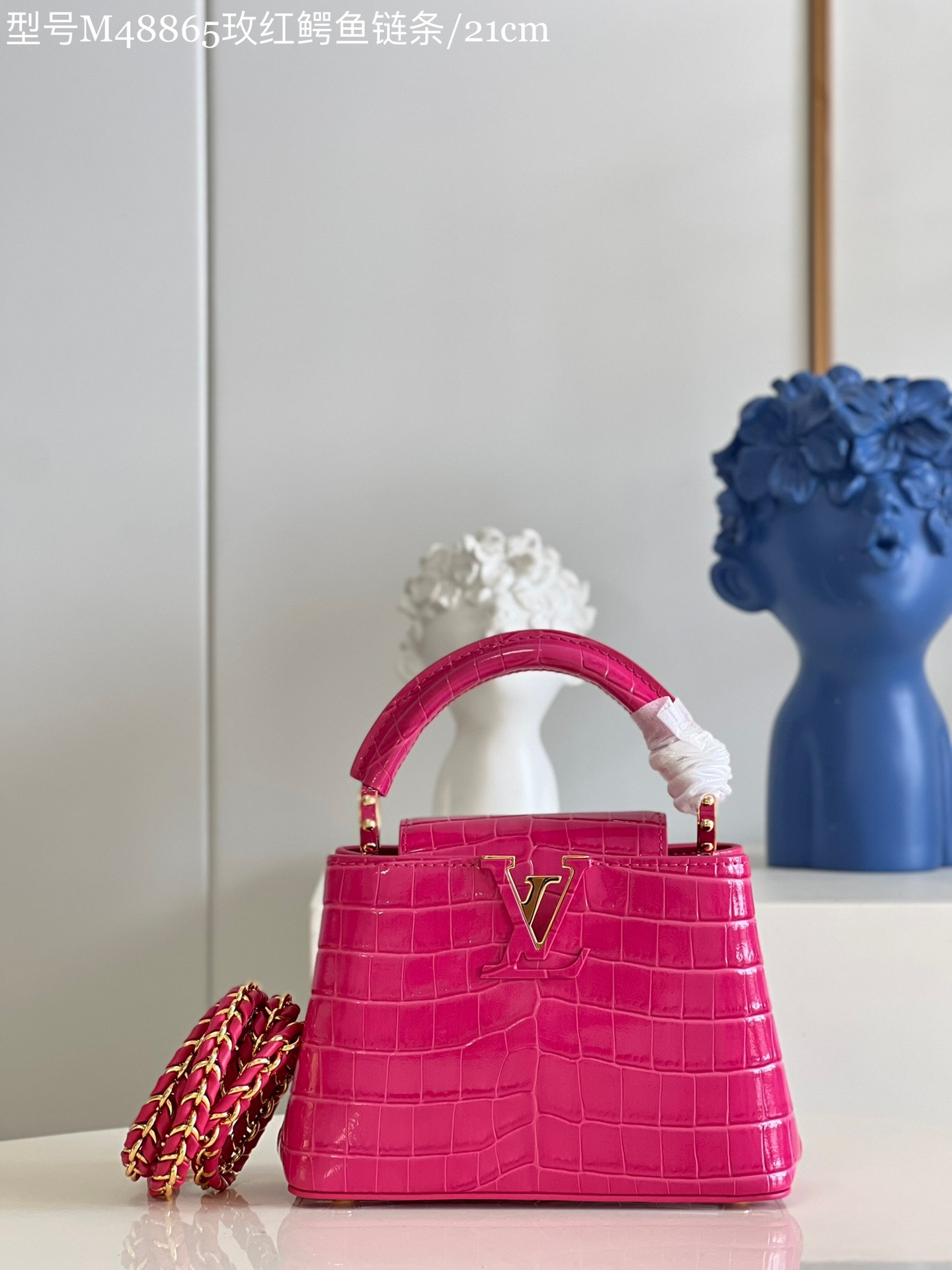 Louis Vuitton Capucines Mini Handbag in Rose Red - Image 3