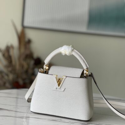 Louis Vuitton Capucines Mini Handbag in White