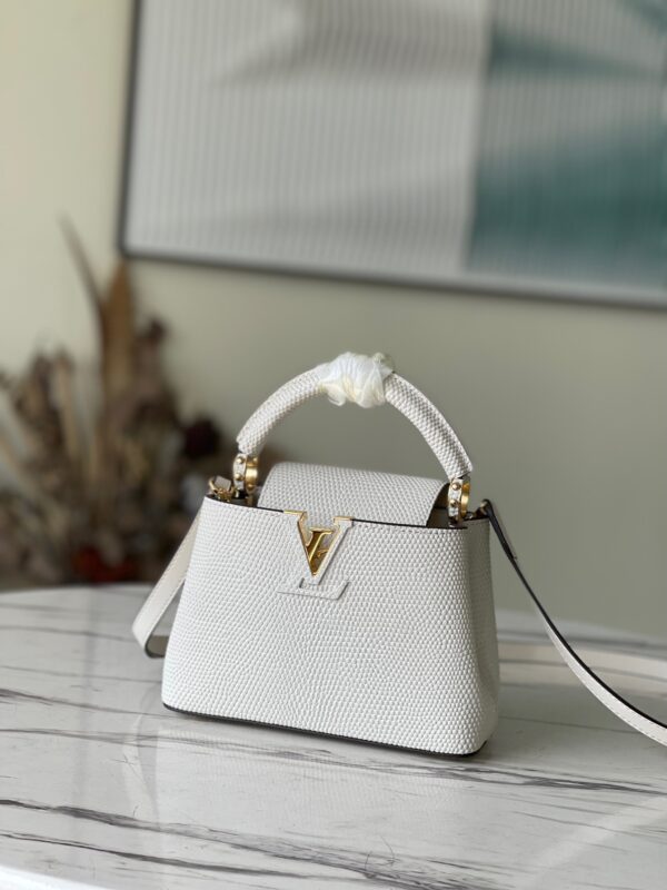 Louis Vuitton Capucines Mini Handbag in White