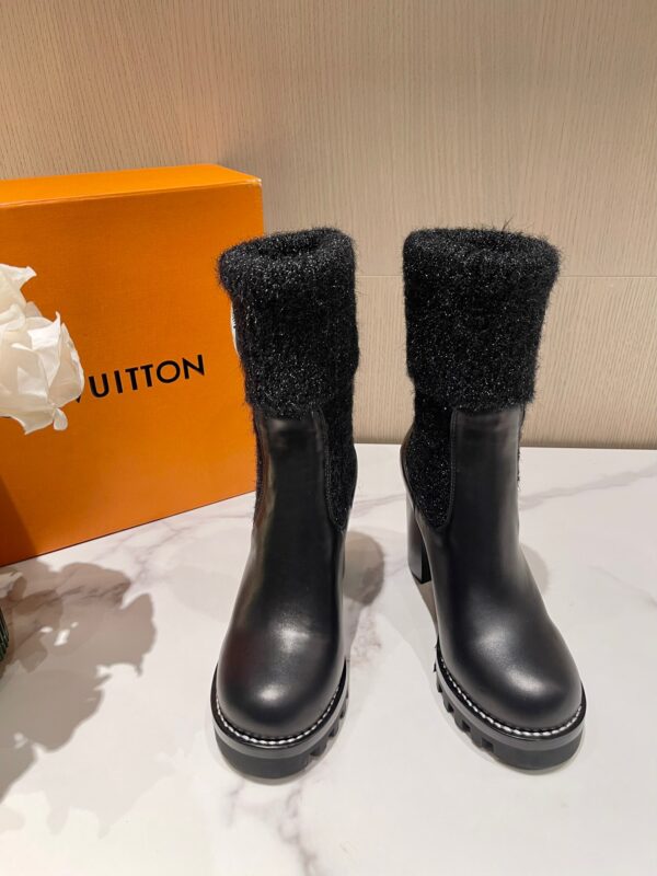 Louis Vuitton Black High Heel Ankle Boots