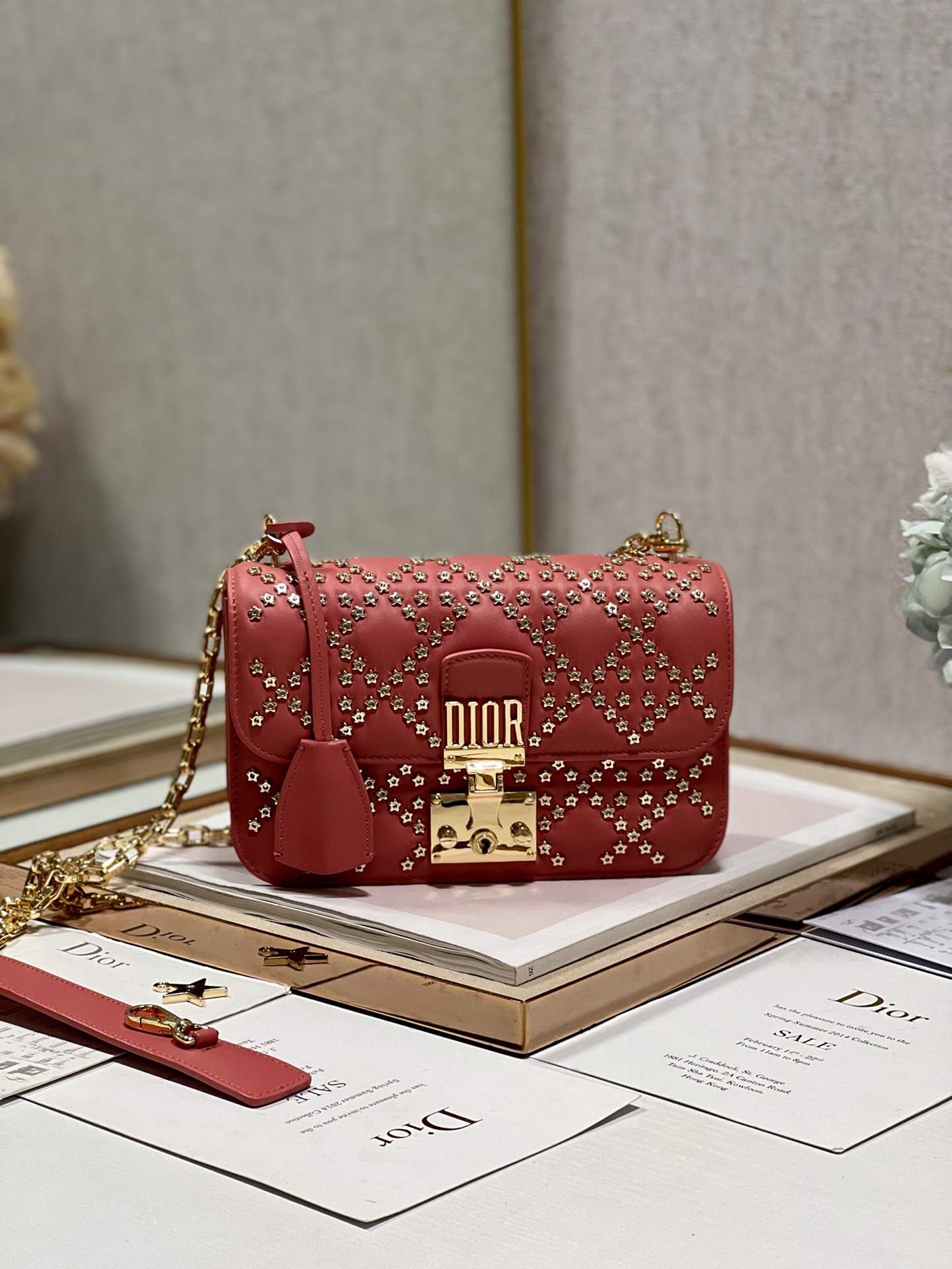 Dior Lucky Star Handbag in Red - Image 5
