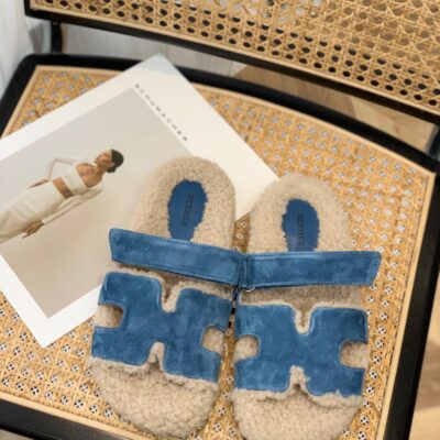 Hermes wool slippers