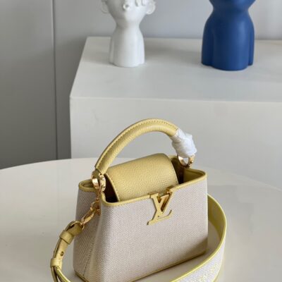 Louis Vuitton Capucines Mini Handbag in Vanilla Yellow