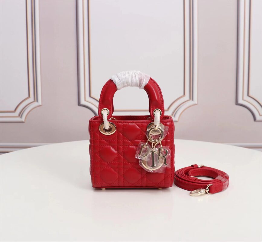 Mini Lady Dior Bag in Red