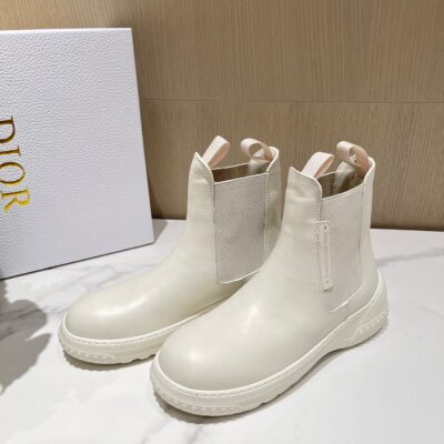 Dior White Ankle Boots