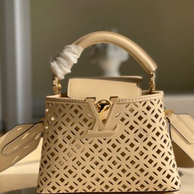 Louis Vuitton Capucines Mini Cutout Handbag in Beige