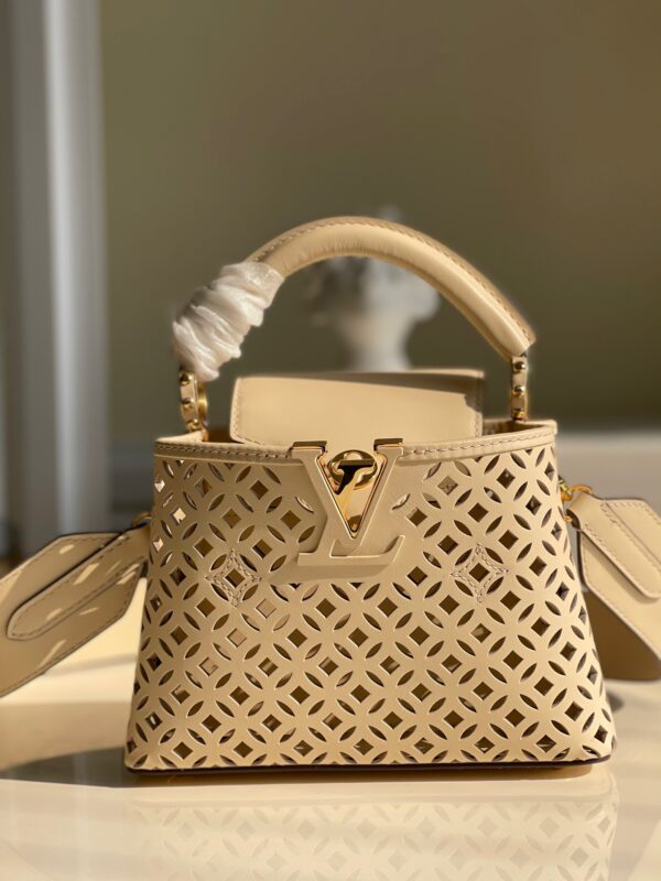 Louis Vuitton Capucines Mini Cutout Handbag in Beige
