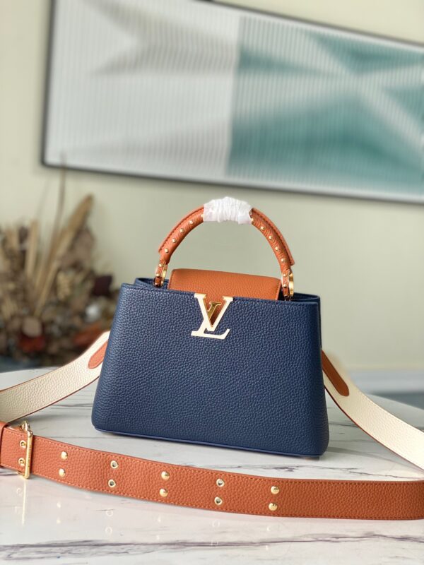 Louis Vuitton Capucines BB Small Handbag in Dark Blue&Brown