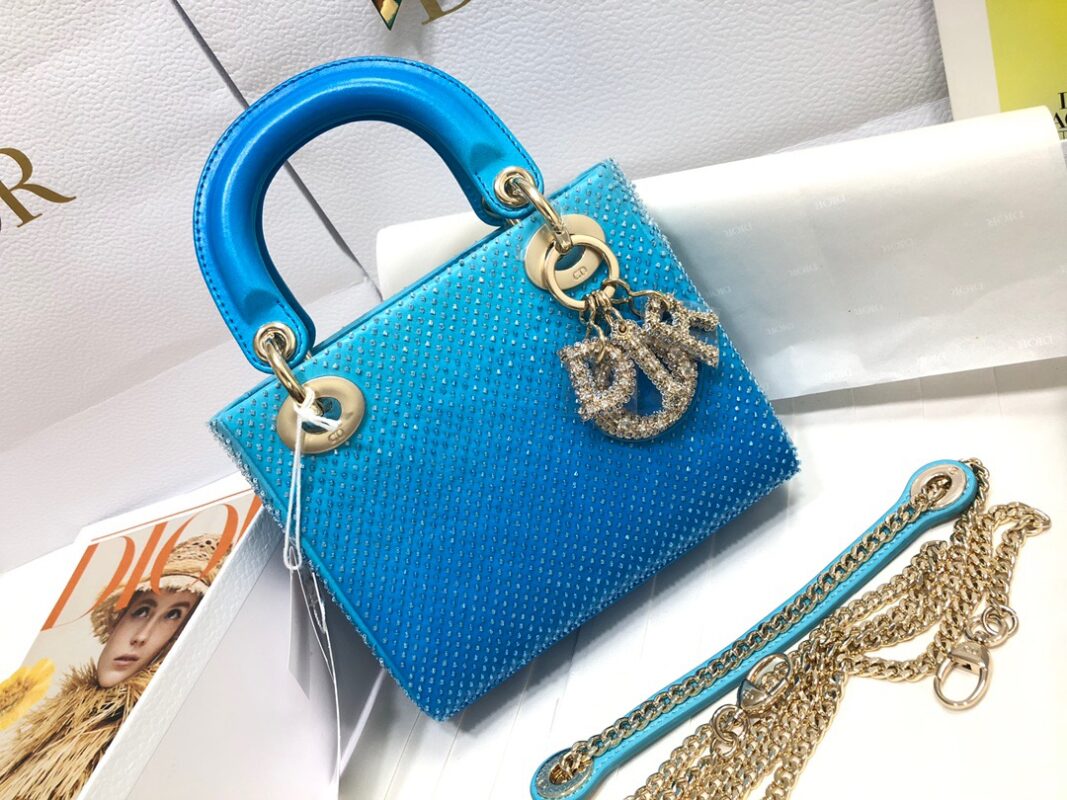 Lady Dior Mini Bag in Gradient Blue