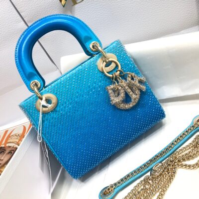 Lady Dior Mini Bag in Gradient Blue