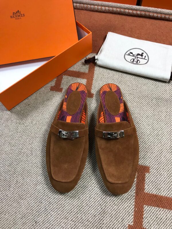Hermes Mules in Suede (Fully Handmade)