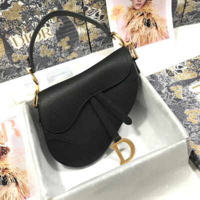Dior Saddle Bag 25.5 Calfskin Black