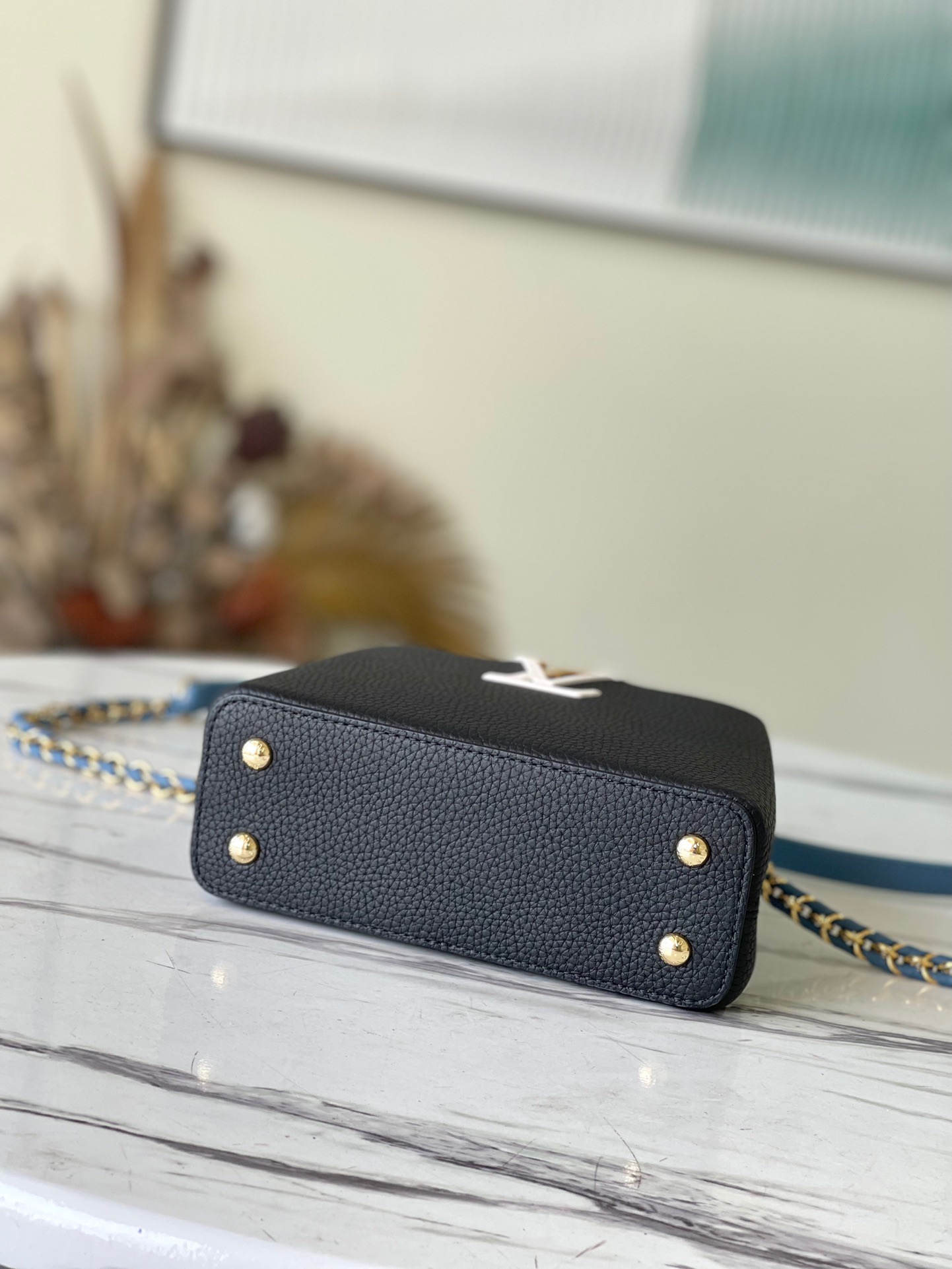 Louis Vuitton Capucines Mini Handbag in Black&Blue - Image 5