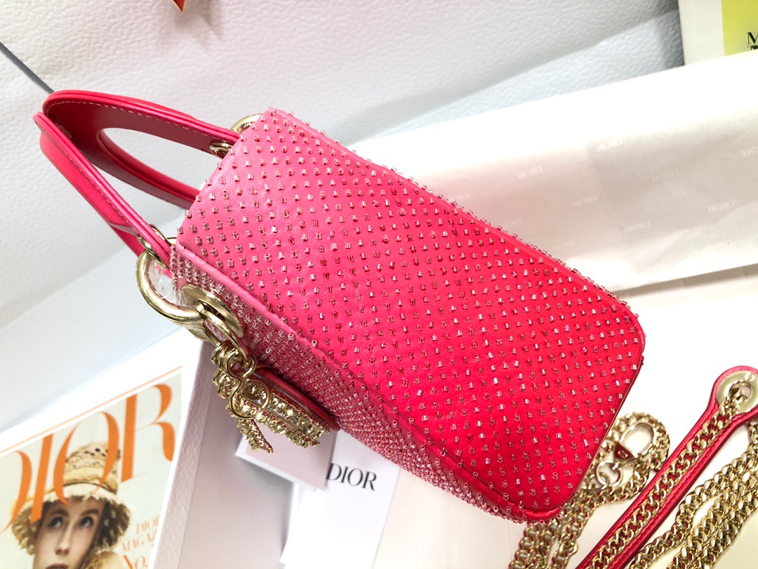 Lady Dior Mini Bag in Gradient Red - Image 5